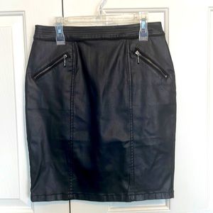 White House Black Market coated black skirt size 4 petite